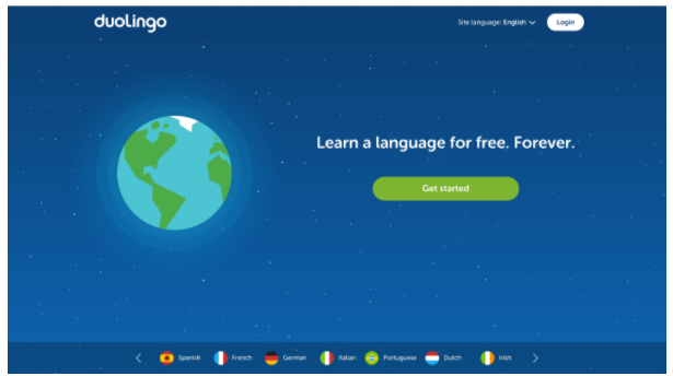 exemplo de onboarding Duolingo