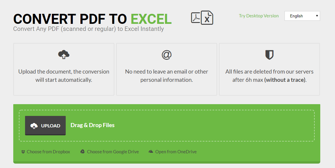 from pdf to excel online free