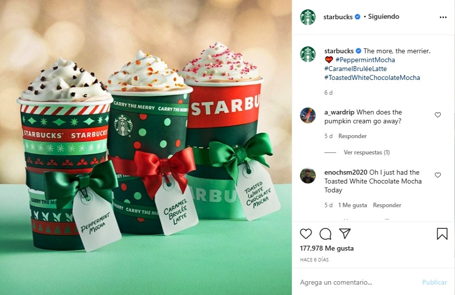 Copos de Natal da Starbucks