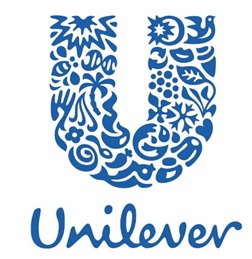 Ejemplo de aplicación de la ley de proximidad o región comum de Gestalt en logo Unilever