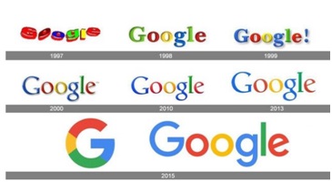 evolución de la imagen corporativa de Google 