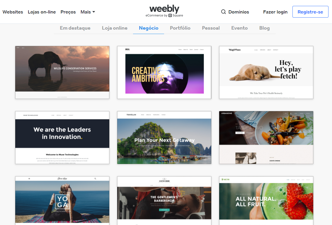emas do Weebly para criar site de graça - workana blog
