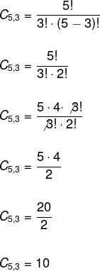 formula de combinação aplicada
