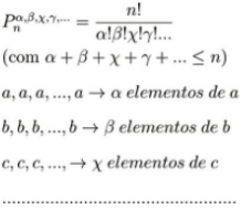 formula para permutação com repetição em análise combinatória